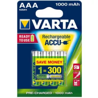 Varta LR03/4BP 1000 mAh Gata de utilizare (Blister 4 buc)