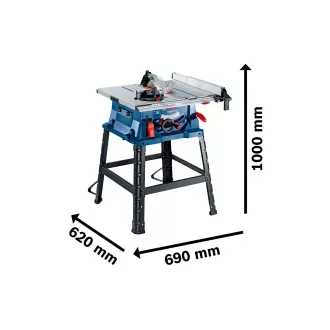 BOSCH GTS 254, ferăstrău de masă, 254 mm, unghi de 45° L, masă 555 x 555 mm