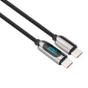 Cablu Solight USB-C cu afișaj, conector USB-C - conector USB-C, 100W, 1m