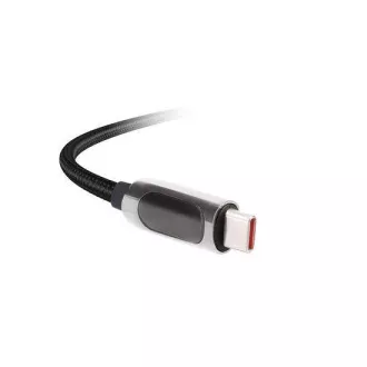 Cablu Solight USB-C cu afișaj, conector USB-C - conector USB-C, 100W, 1m