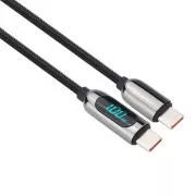 Cablu USB-C Solight cu afișaj, conector USB-C - conector USB-C, 100W, 2m