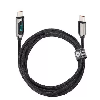 Cablu USB-C Solight cu afișaj, conector USB-C - conector USB-C, 100W, 2m