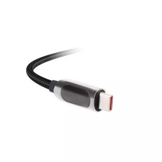 Cablu USB-C Solight cu afișaj, conector USB-C - conector USB-C, 100W, 2m