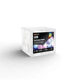 Globuri colorate cu lanț de Crăciun Solight LED, 20x LED, 2m, 2x AA
