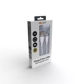 Cablu Lightning Solight, conector USB 2.0 A - Conector Lightning, silicon, 1m
