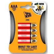 Baterie JCB cu clorură de zinc R03, ambalaj blister cu 4 bucăți.