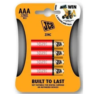 Baterie JCB cu clorură de zinc R03, ambalaj blister cu 4 bucăți. Baterie JCB cu clorură de zinc R03, ambalaj blister cu 4 bucăți.
