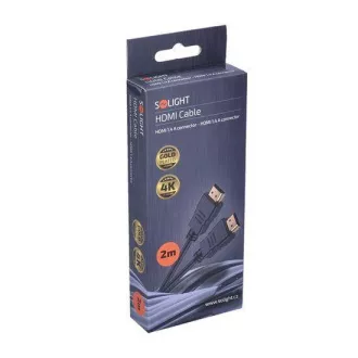 Cablu HDMI Solight cu Ethernet, conector HDMI 1.4 A - conector HDMI 1.4 A, blister, 2m