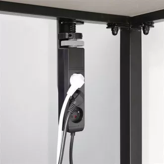 Prize portabile de birou Solight 3z + USB A+C, 2m, negru, încărcător rapid USB 20W PD