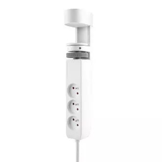 Prize portabile de birou Solight 3z + USB A+C, 2m, alb, încărcător rapid USB 20W PD