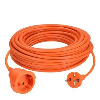 Cablu flexibil Solight 1z - conector, 20m, 2 x 1, 5mm2, portocaliu
