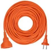 Cablu flexibil Solight 1z - conector, 30m, 2 x 1, 5mm2, portocaliu