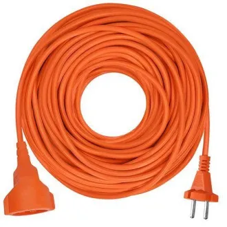 Cablu flexibil Solight 1z - conector, 30m, 2 x 1, 5mm2, portocaliu