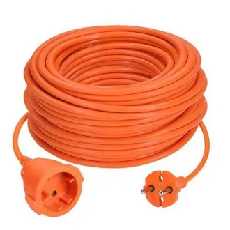 Cablu flexibil Solight 1z - conector, 30m, 2 x 1, 5mm2, portocaliu