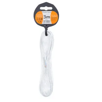 Cablu flexo Solight, 2x 0.75mm2, alb, plat, 3m Cablu flexo Solight, 2x 0.75mm2, alb, plat, 3m