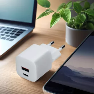 Încărcător rapid Solight USB-C + USB-A GaN 20W PD
