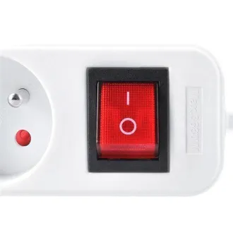Prelungitor Solight 5m, 6 prize, întrerupător, 16A/3680W, PVC, alb