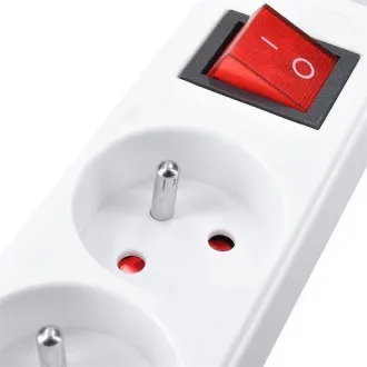 Prelungitor Solight 5m, 6 prize, întrerupător, 16A/3680W, PVC, alb