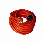 Cablu prelungitor Solight - conector, 1 priză, portocaliu, 20m