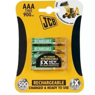 JCB RTU NiMH AAA / R03, 900mAh, preîncărcat, blister 4 buc.