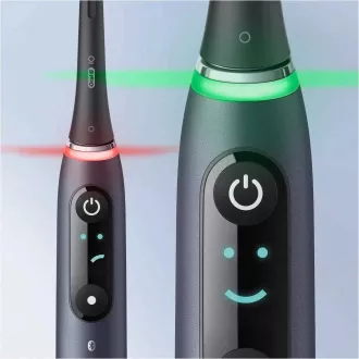 Set de periuțe de dinți electrice Oral-B iO Series 9 Duo Black Onyx & Rose Quartz, magnetic, 7 moduri, AI