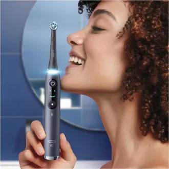 Set de periuțe de dinți electrice Oral-B iO Series 9 Duo Black Onyx & Rose Quartz, magnetic, 7 moduri, AI