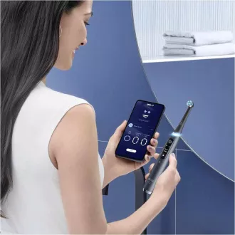Set de periuțe de dinți electrice Oral-B iO Series 9 Duo Black Onyx & Rose Quartz, magnetic, 7 moduri, AI