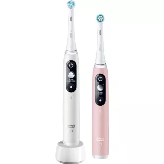 Set de periuțe de dinți electrice Oral-B iO Series 6 Duo White & Pink Sand, 5 moduri, AI, temporizator
