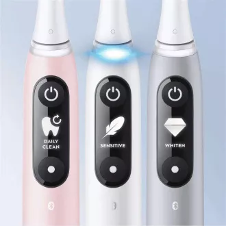 Set de periuțe de dinți electrice Oral-B iO Series 6 Duo White & Pink Sand, 5 moduri, AI, temporizator