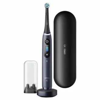 Periuță de dinți electrică Oral-B iO8 Black Onyx, magnetică, 6 moduri, temporizator, senzor de presiune, carcasă, negru