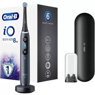 Periuță de dinți electrică Oral-B iO8 Black Onyx, magnetică, 6 moduri, temporizator, senzor de presiune, carcasă, negru