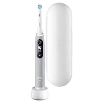 Periuță de dinți electrică Oral-B iO Series 6 Grey Opal, magnetică, 5 moduri, senzor de presiune, AI, husă Periuță de dinți electrică Oral-B iO Series 6 Grey Opal, magnetică, 5 moduri, senzor de presiune, AI, husă