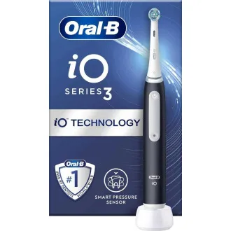 Periuță de dinți electrică Oral-B iO Series 3 Matt Black, magnetică, 3 moduri, senzor de presiune - Despachetat Periuță de dinți electrică Oral-B iO Series 3 Matt Black, magnetică, 3 moduri, senzor de presiune - Despachetat