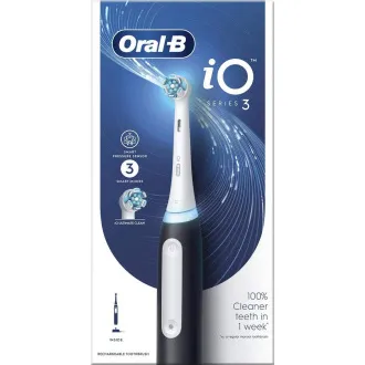 Periuță de dinți electrică Oral-B iO Series 3 Matt Black, magnetică, 3 moduri, senzor de presiune - Despachetat Periuță de dinți electrică Oral-B iO Series 3 Matt Black, magnetică, 3 moduri, senzor de presiune - Despachetat