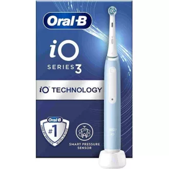 Periuță de dinți electrică Oral-B iO3 Ice Blue, magnetică, 3 moduri, temporizator, senzor de presiune, albastru Periuță de dinți electrică Oral-B iO3 Ice Blue, magnetică, 3 moduri, temporizator, senzor de presiune, albastru