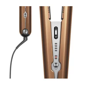 Placă de îndreptat pentru păr Dyson Corrale HS07, 200 W, 3 niveluri de temperatură, control inteligent al temperaturii, afișaj OLED, cupru/argintiu