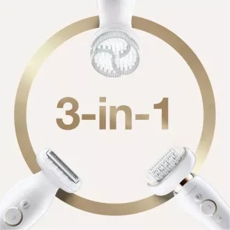 Epilator Braun Silk-épil 9 Flex SES 9030 3D, rezistent la apa, tehnologie SensoSmart, maner ergonomic, alb/auriu Epilator Braun Silk-épil 9 Flex SES 9030 3D, rezistent la apa, tehnologie SensoSmart, maner ergonomic, alb/auriu