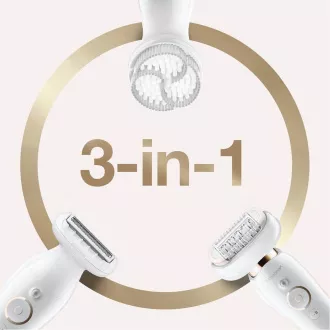 Epilator Braun Silk-épil 9 Flex SES 9030 3D, rezistent la apa, tehnologie SensoSmart, maner ergonomic, alb/auriu Epilator Braun Silk-épil 9 Flex SES 9030 3D, rezistent la apa, tehnologie SensoSmart, maner ergonomic, alb/auriu