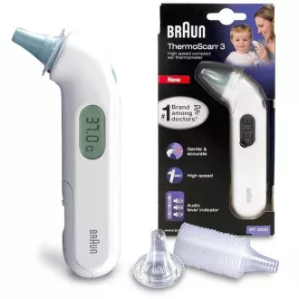 Braun IRT 3030 ThermoScan 3, termometru pentru copii, fără contact, cu infraroșu, în ureche