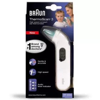Braun IRT 3030 ThermoScan 3, termometru pentru copii, fără contact, cu infraroșu, în ureche