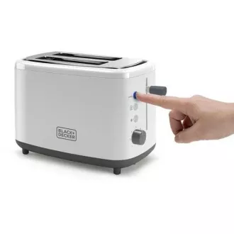 Prăjitor de pâine Black Decker BXTO820E, 820 W, 2 prăjitoare de pâine, control de prăjire, alb Prăjitor de pâine Black Decker BXTO820E, 820 W, 2 prăjitoare de pâine, control de prăjire, alb