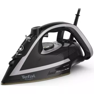Tefal FV8062E0 Fier de călcat cu aburi Puregliss, 3000 W, Anti-picurare, oprire automată, stropire, argintiu / negru