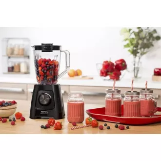 Blender de masă Tefal BL420838 Blendforce 2 Blender de masă, 600 W, 2 viteze, funcție de puls, zdrobire de gheață, Smart Lock, negru