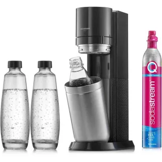 SodaStream Duo Titan Promo-Pack Producător de sifon, 2 sticle de sticlă, 1 sticlă de plastic, sticlă de CO2, negru SodaStream Duo Titan Promo-Pack Producător de sifon, 2 sticle de sticlă, 1 sticlă de plastic, sticlă de CO2, negru