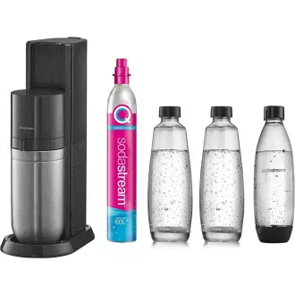 SodaStream Duo Titan Promo-Pack Producător de sifon, 2 sticle de sticlă, 1 sticlă de plastic, sticlă de CO2, negru SodaStream Duo Titan Promo-Pack Producător de sifon, 2 sticle de sticlă, 1 sticlă de plastic, sticlă de CO2, negru