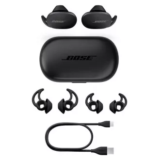 Căști fără fir Bose QuietComfort Earbuds, True Wireless, IPX4, control tactil, tehnologie StayHear, negru