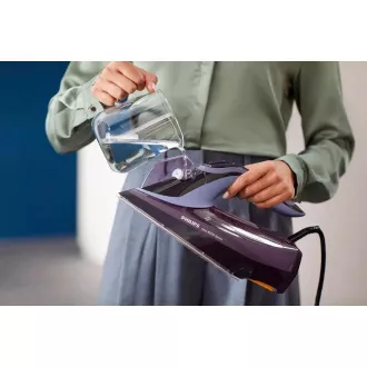 Fier de călcat cu abur Philips Azur 8000 Series DST8021/30, 3000 W, încălzire rapidă, oprire automată, violet
