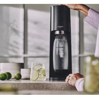 Filtru de sifon SodaStream Terra Black, mecanic, sticla SodaStream Fuse 2x 1l, butelie de CO2, negru Filtru de sifon SodaStream Terra Black, mecanic, sticla SodaStream Fuse 2x 1l, butelie de CO2, negru