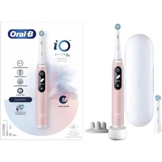 Periuță de dinți electrică Oral-B iO Series 6s, temporizator, senzor de presiune, 5 programe, aplicație Oral-B, roz