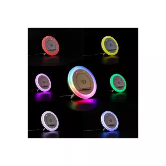 Lampa de noapte Orava cu lumina RGB, incarcator smartphone si difuzor